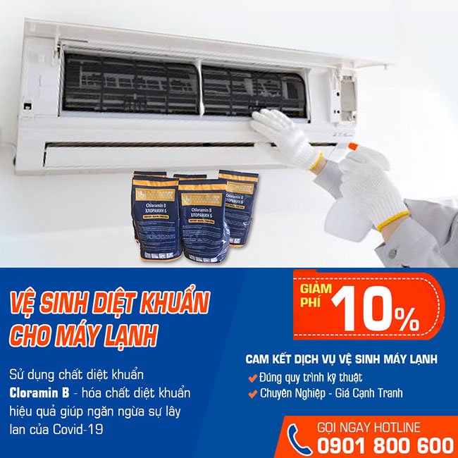 Giảm 10% phí vệ sinh diệt khuẩn máy lạnh